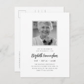 Invitation Carte Postale Célébrez Sa Vie Merveilleuse Photo commémorative m (Devant / Derrière)