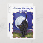 Invitation Carte Postale Centre de la fête des chats noirs (Devant / Derrière)