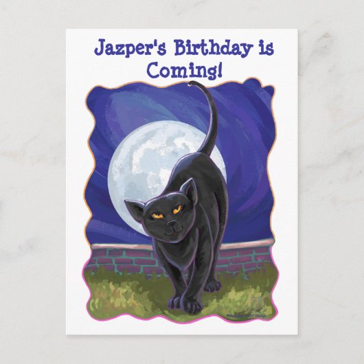 Invitation Carte Postale Centre de la fête des chats noirs (Devant)