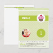 Invitation Carte Postale CERCLES DE PARTI :: cupcake 2 (Devant / Derrière)