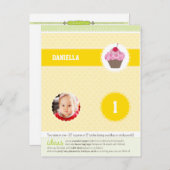 Invitation Carte Postale CERCLES DE PARTI :: cupcake 4 (Devant / Derrière)