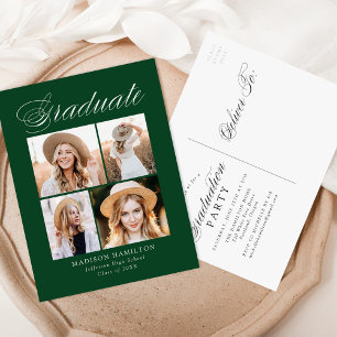 Invitation Carte Postale Cérémonie de remise de diplômes élégante avec call