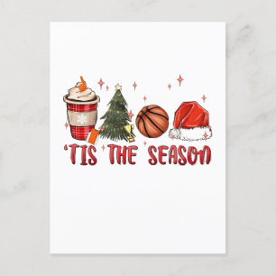 Invitation Carte Postale C'est la Saison Basket de Noël de Xmas