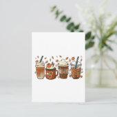 Invitation Carte Postale C'est la saison du latte au café épice de citrouil (Debout devant)