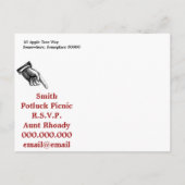 Invitation Carte Postale C'est l'heure de faire la fête à la vintage (Dos)