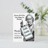 Invitation Carte Postale C'est l'heure de faire la fête à la vintage (Debout devant)