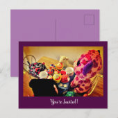 Invitation Carte Postale C'est l'heure de la fête (Devant / Derrière)