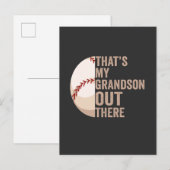 Invitation Carte Postale C'est mon petit-fils là-bas Amateur de baseball dr (Devant / Derrière)