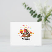 Invitation Carte Postale C'est My Birthday Poop Emoji kids Boy Girl Party (Debout devant)