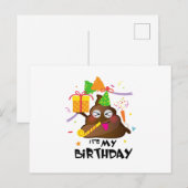 Invitation Carte Postale C'est My Birthday Poop Emoji kids Girl Party (Devant / Derrière)