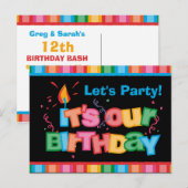 Invitation Carte Postale C'est nos lettres d'anniversaire (Devant / Derrière)