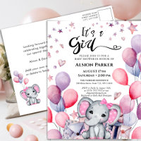 C'est un Baby shower à bulle rose Eléphant pour bé