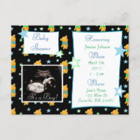C'est un garçon, Ultrasound Pic Baby shower Invita