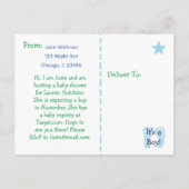 Invitation Carte Postale C'est un garçon, Ultrasound Pic Baby shower Invita (Dos)