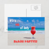 Invitation Carte Postale C'est une 4 juillet Beach Party (Devant / Derrière)