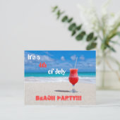 Invitation Carte Postale C'est une 4 juillet Beach Party (Debout devant)