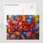 Invitation Carte Postale C'Est Une Fête ! Fournitures (Devant / Derrière)