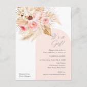 Invitation Carte Postale C'est une fille boho pampas moderne arche douche f (Devant)