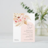 Invitation Carte Postale C'est une fille boho pampas moderne arche douche f (Debout devant)