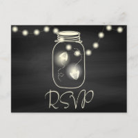 Chalet Mason Jar avec lucioles Mariage RSVP