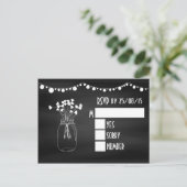 Invitation Carte Postale Chalet tendance Mason Jar Wedding Mariage RSVP (Debout devant)