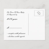 Invitation Carte Postale chalkboard mariage floral rsvp (Dos)