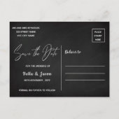 Invitation Carte Postale Chalkboard String Lights Wedding Enregistrer La Da (Dos)