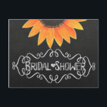 Invitation Carte Postale Chalkboard Sunflower Rustic Country Fête des marié<br><div class="desc">Customisez avec n'importe quel texte.</div>