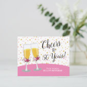 Invitation Carte Postale Champagne Brunch et Bubbly applaudissent l'anniver (Debout devant)