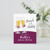 Invitation Carte Postale Champagne Brunch et Bubbly applaudissent l'anniver (Debout devant)