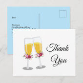 Invitation Carte Postale Champagne Brunch et Bubbly vous remercient (Devant / Derrière)