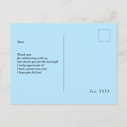 Invitation Carte Postale Champagne Brunch et Bubbly vous remercient (Dos)