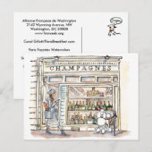 Invitation Carte Postale Champagne de Paris Flaneur (Devant / Derrière)