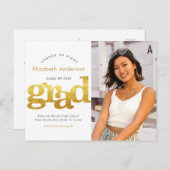 Invitation Carte Postale Changement de plan graduation audacieuse typograph (Devant / Derrière)