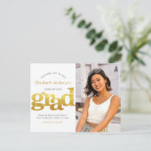 Invitation Carte Postale Changement de plan graduation audacieuse typograph (Debout devant)