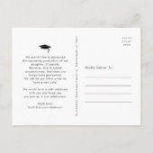 Invitation Carte Postale Changement de plan graduation audacieuse typograph (Dos)