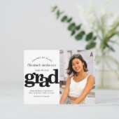 Invitation Carte Postale Changement de plan graduation audacieuse typograph (Debout devant)
