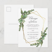Invitation Carte Postale Changement de plans | Mariage à la verdure botaniq (Devant / Derrière)
