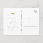 Invitation Carte Postale Changement de plans remise de diplômes typographie (Dos)