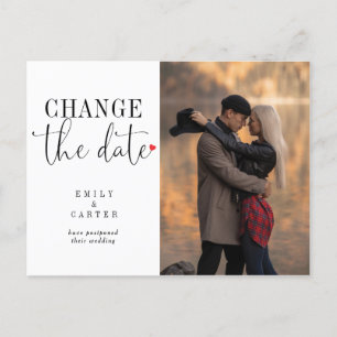 Invitation Carte Postale Changement minimaliste moderne du noir La typograp