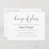 Invitation Carte Postale Changement Simple De Plans Script Mariage Report (Devant / Derrière)