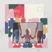 Invitation Carte Postale Chanukah Hanoukka Dancing Dreidels (Devant / Derrière)