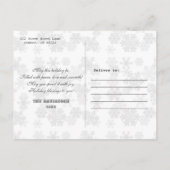 Invitation Carte Postale Charme Fleurs Rouges Pine Photo Holiday Let It Sno (Dos)