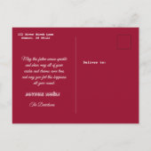 Invitation Carte Postale Charme JOYEUX NOËL Typographie Pine Photo (Dos)