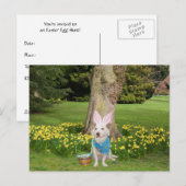 Invitation Carte Postale Chasse aux oeufs de Pâques personnalisable (Devant / Derrière)
