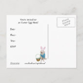 Invitation Carte Postale Chasse aux oeufs de Pâques personnalisable (Dos)