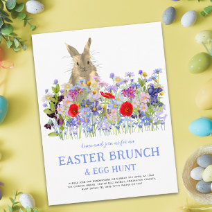 Invitation Carte Postale Chasse aux œufs de Pâques Petit déjeuner printanie