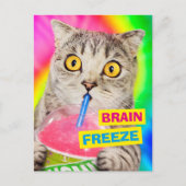 Invitation Carte Postale Chat Boire Slushie (Devant)