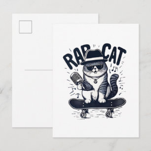 Invitation Carte Postale Chat de rap Harmonie