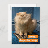 Invitation Carte Postale Chat sur la grille (Devant / Derrière)